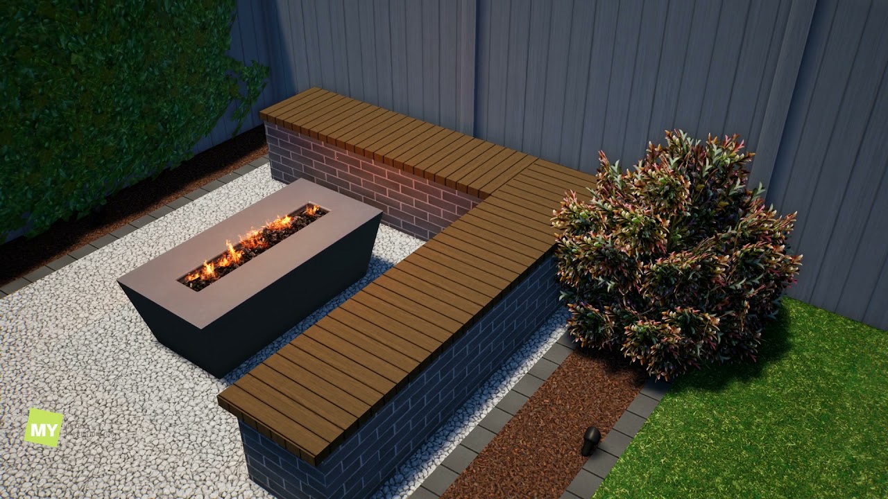 Garden with bonfire designed by My Virtual Garden Design