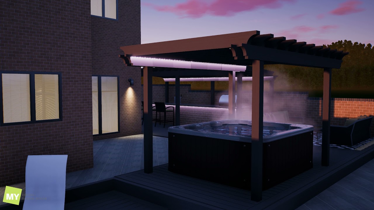 Jacuzzi with Gazebo Virtually Designed by My Virtual Garden Design